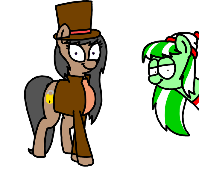 Size: 3351x3023 | Tagged: safe, artist:professorventurer, derpibooru import, oc, oc:grace globetrotter, oc:victoria london, hat, image, png, professor layton, the mystery duo, top hat, where's waldo