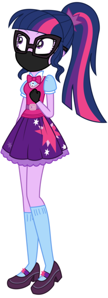 Size: 2347x6441 | Tagged: safe, artist:brokenadam, artist:sketchmcreations, edit, ponerpics import, ponybooru import, sci-twi, twilight sparkle, human, equestria girls, clothes, coronavirus, covid-19, face mask, glasses, gloves, humanized, image, png, ponytail, simple background, transparent background