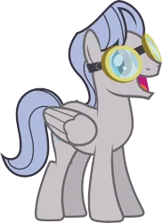 Size: 5227x7170 | Tagged: safe, artist:starryshineviolet, derpibooru import, pegasus, pony, hurricane fluttershy, absurd resolution, aviator goggles, g4, goggles, happy, image, male, open mouth, png, silverwing (character), simple background, solo, stallion, transparent background, vector