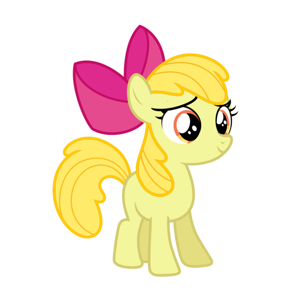 Size: 2500x2500 | Tagged: safe, artist:estories, color edit, derpibooru import, edit, vector edit, apple bloom, earth pony, pony, apple bloom's bow, blonde hair, bow, colored, female, filly, foal, hair bow, image, png, solo, vector