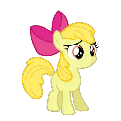 Size: 2500x2500 | Tagged: safe, artist:estories, color edit, derpibooru import, edit, vector edit, apple bloom, earth pony, pony, apple bloom's bow, blonde hair, bow, colored, female, filly, foal, hair bow, image, png, solo, vector