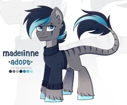Size: 2488x2048 | Tagged: safe, artist:madelinne, derpibooru import, oc, pony, adoptable, adoptable open, adoption, clothes, design, image, leonine tail, male, png, solo, stallion, sweater, tail
