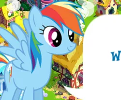 Size: 491x405 | Tagged: safe, derpibooru import, rainbow dash, pegasus, pony, cropped, dialogue, dialogue box, female, g4, gameloft, image, mare, meme, mobile game, my little pony: magic princess, png, reaction image, speech bubble, spread wings, text, w, wings, wow! glimmer