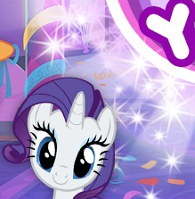 Size: 219x223 | Tagged: safe, derpibooru import, rarity, pony, unicorn, cropped, english, female, g4, gameloft, horn, image, looking at you, mare, meme, my little pony: magic princess, picture for breezies, png, reaction image, solo, text, wow! glimmer, y