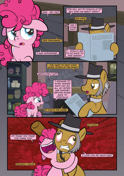 Size: 1920x2715 | Tagged: safe, artist:alexdti, derpibooru import, igneous rock pie, pinkie pie, pony, comic:how we met, female, filly, filly pinkie pie, hug, image, implied death, jpeg, this will end in death, younger