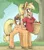 Size: 1141x1297 | Tagged: safe, artist:smirk, derpibooru import, applejack, winona, centaur, dog, centaurified, clothes, eyebrows, hair up, image, missing accessory, png, puppy, raised eyebrow, species swap, tumblr nose