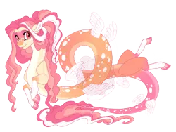 Size: 3600x2700 | Tagged: safe, artist:gigason, derpibooru import, oc, oc:animalia, draconequus, female, image, magical threesome spawn, multiple wings, parent:discord, parent:fluttershy, parent:pinkie pie, png, simple background, solo, tongue out, transparent background, wings