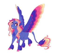 Size: 4200x3800 | Tagged: safe, artist:gigason, derpibooru import, oc, oc:sunlight trail, alicorn, pony, colored wings, feathered fetlocks, female, image, magical lesbian spawn, mare, multicolored wings, offspring, parent:rainbow dash, parent:twilight sparkle, parents:twidash, png, simple background, solo, transparent background, wings