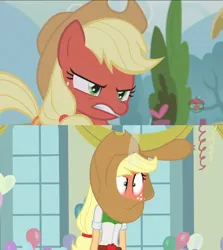Size: 1234x1384 | Tagged: safe, derpibooru import, applejack, earth pony, human, pony, equestria girls, equestria girls (movie), honest apple, season 7, angry, applejack's hat, cowboy hat, female, g4, gritted teeth, hat, image, png, red face, solo, teeth