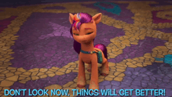 Size: 1280x720 | Tagged: safe, derpibooru import, edit, edited screencap, screencap, onyx, pipp petals, queen haven, sunny starscout, zipp storm, g5, my little pony: make your mark, spoiler:g5, spoiler:my little pony: make your mark, spoiler:my little pony: make your mark chapter 6, spoiler:mymc06e03, alphabittle blossomforth, animated, aura, bridlewood, dapple, fire, fire magic, flying, glow, glowing horn, glowing wings, holding hooves, horn, image, jasper, lyrics, lyrics in the description, misty brightdawn, my little pony: make your mark chapter 6, opaline arcana, peytral, rebirth misty, roots of all evil, singing, text, tree, webm, wings