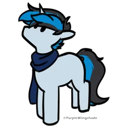 Size: 3000x3000 | Tagged: safe, artist:purple wingshade, derpibooru import, oc, oc:solar gizmo, unofficial characters only, pony, unicorn, clothes, cute, image, male, multicolored hair, png, scarf, small, solo, solo male, stallion