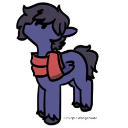 Size: 3000x3000 | Tagged: safe, artist:purple wingshade, derpibooru import, oc, oc:fenris ebonyglow, unofficial characters only, pegasus, pony, clothes, colored wings, fluffy, image, male, multicolored wings, png, scarf, socks, solo, solo male, stallion, wings