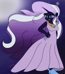 Size: 3700x4200 | Tagged: safe, artist:digi1talpho3nix, derpibooru import, nightmare rarity, anthro, human, equestria girls, breasts, busty nightmare rarity, clothes, dress, equestria girls-ified, female, g4, grin, hand on hip, image, long hair, png, smiling, smirk, solo