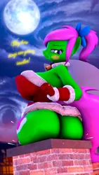 Size: 2160x3840 | Tagged: suggestive, artist:shadowuwu, ponerpics import, ponybooru import, oc, oc:zippy sparkz, unofficial characters only, anthro, 3d, animated, bikini, christmas, clothes, gloves, holiday, image, png, swimsuit