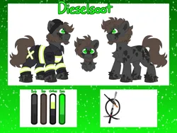 Size: 8000x6000 | Tagged: safe, artist:crazysketch101, derpibooru import, oc, oc:dieselsoot, earth pony, pony, commission, image, png, reference sheet