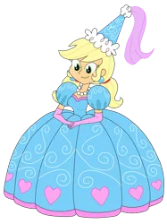 Size: 1024x1366 | Tagged: safe, derpibooru import, applejack, human, equestria girls, adorasexy, applejack also dresses in style, beautiful, clothes, cute, dress, ear piercing, froufrou glittery lacy outfit, gloves, hat, hennin, humanized, image, jackabetes, jewelry, long gloves, necklace, piercing, pigtails, png, pretty, princess, princess applejack, sexy