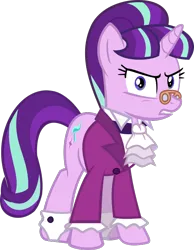 Size: 620x797 | Tagged: safe, artist:retroponybro, derpibooru import, snowfall frost, starlight glimmer, unicorn, a hearth's warming tail, angry, clothes, female, image, inkscape, looking at you, png, simple background, transparent background, vector