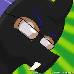 Size: 2500x2500 | Tagged: safe, artist:alejandrogmj, derpibooru import, oc, oc:alejandrogmj, unofficial characters only, changeling, changeling oc, glasses, image, looking at you, png, profile picture