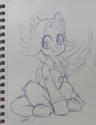 Size: 2654x3431 | Tagged: safe, artist:lustrebeam, derpibooru import, oc, oc:lustrebeam, unofficial characters only, pegasus, chibi, clothes, construction pony, cute, id card, image, jacket, jpeg, jumper, lanyard, pegasus oc, quick draw, quick sketch, shoes, sketch, solo, uniform, wings