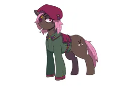 Size: 3508x2480 | Tagged: safe, artist:doofrabbit, derpibooru import, oc, unofficial characters only, earth pony, pony, equestria at war mod, clothes, communism, eyepatch, female, hat, image, mare, png, simple background, sketch, solo, white background