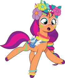 Size: 1176x1399 | Tagged: safe, artist:prixy05, derpibooru import, sunny starscout, earth pony, pony, g5, my little pony: tell your tale, bridlewoodstock, bridlewoodstock (tell your tale), female, image, mane stripe sunny, mare, png, satchel, simple background, solo, transparent background, vector