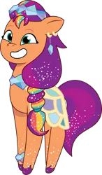 Size: 711x1219 | Tagged: safe, artist:prixy05, derpibooru import, sunny starscout, earth pony, pony, g5, my little pony: tell your tale, spoiler:g5, spoiler:my little pony: tell your tale, spoiler:tyts01e68, crystal ball (episode), female, image, mane stripe sunny, mare, png, simple background, solo, transparent background, vector
