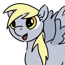 Size: 2048x2048 | Tagged: safe, derpibooru import, derpy hooves, pegasus, pony, :d, cute, digital art, eyelashes, female, g4, happy, image, mare, open mouth, open smile, png, simple background, smiling, solo, spread wings, white background, wings, yellow eyes, yellow mane