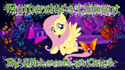 Size: 1280x720 | Tagged: safe, artist:all levels at once, artist:user15432, derpibooru import, fluttershy, butterfly, insect, pegasus, pony, all levels at once, animated, fluttershy's lament, image, link in description, looking at you, music, night, ponyville, smiling, smiling at you, sparkles, webm, youtube link