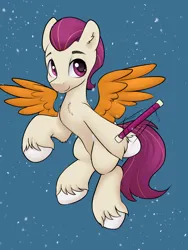 Size: 3000x4000 | Tagged: safe, artist:dumbwoofer, derpibooru import, rocky riff, pegasus, pony, g5, chest fluff, ear fluff, flying, image, male, motion lines, png, smiling, snow, snowfall, solo, stallion, unshorn fetlocks, wand