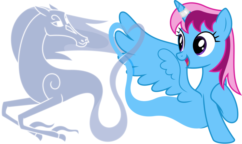 Size: 6721x4000 | Tagged: safe, artist:parclytaxel, derpibooru import, oc, oc:parcly taxel, oc:spindle, unofficial characters only, alicorn, genie, genie pony, pony, windigo, ain't never had friends like us, albumin flask, derpibooru community collaboration, .svg available, 2024 community collab, absurd resolution, alicorn oc, eye contact, female, floating, heart, horn, image, looking at each other, looking at someone, mare, open mouth, open smile, png, raised hoof, simple background, smiling, transparent background, vector, windigo oc, wings