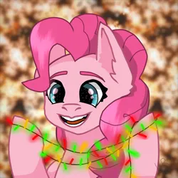 Size: 1280x1280 | Tagged: safe, derpibooru import, pinkie pie, pony, christmas, happy new year, holiday, image, merry christmas, png, solo