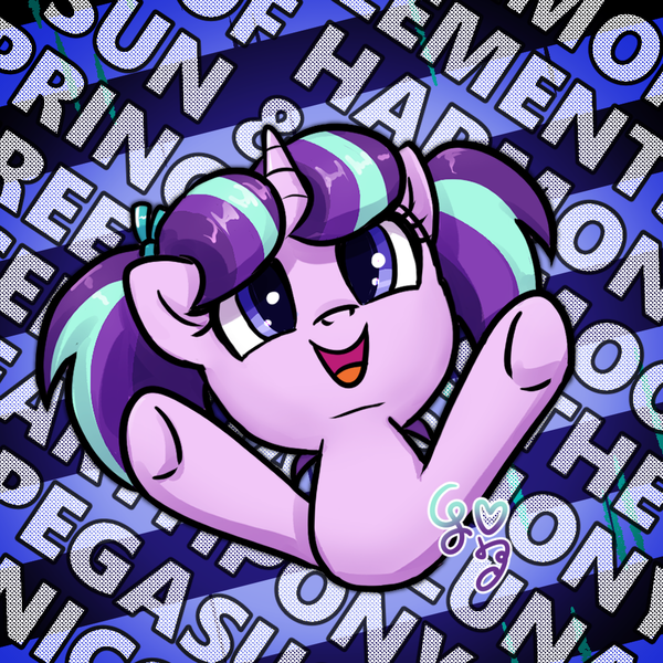 Size: 1000x1000 | Tagged: safe, artist:brella, derpibooru import, starlight glimmer, pony, female, filly, filly starlight glimmer, image, png, signature, solo, younger