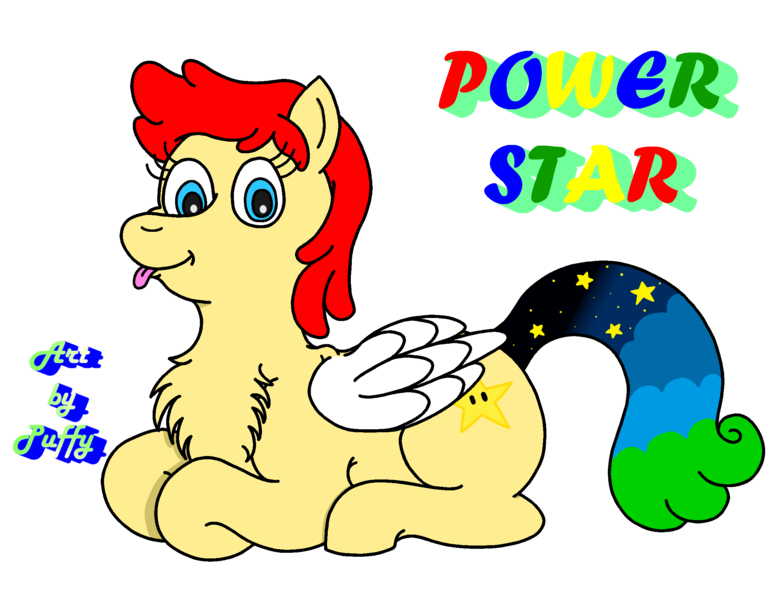 Size: 2355x1817 | Tagged: safe, artist:puffydearlysmith, derpibooru import, oc, oc:power star, pegasus, pony, chest fluff, curly tail, cute, female, image, looking at you, lying down, mare, ocbetes, pegasus oc, png, ponyloaf, prone, red mane, rule 85, simple background, smiling, smiling at you, starry tail, striped tail, super mario 64, super mario bros., tail, tongue out, transparent background, wings