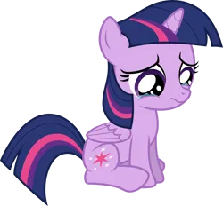Size: 6977x6466 | Tagged: safe, derpibooru import, twilight sparkle, twilight sparkle (alicorn), alicorn, pony, female, filly, filly twilight sparkle, foal, g4, image, png, sad, simple background, solo, teary eyes, transparent background, younger