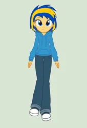 Size: 737x1084 | Tagged: safe, artist:mlpfan3991, derpibooru import, oc, oc:flare spark, unofficial characters only, human, equestria girls, clothes, converse, denim, hoodie, image, jeans, jpeg, pants, shoes, smiling, solo