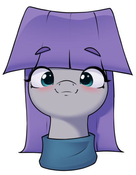 Size: 2000x2570 | Tagged: safe, artist:aquaticvibes, derpibooru import, maud pie, earth pony, pony, blushing, bust, female, high res, image, looking at you, mare, png, portrait, simple background, smiling, solo, transparent background, when she smiles