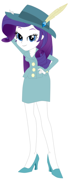 Size: 3567x9388 | Tagged: safe, artist:lobo299, derpibooru import, rarity, human, equestria girls, clothes, detective rarity, feather, fedora, female, hat, high heels, image, png, shoes, simple background, transparent background