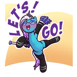 Size: 3000x3000 | Tagged: safe, artist:magician-horse, derpibooru import, pony, g5, auroricorn, baton, bipedal, blushing, clothes, comet (g5), glasses, happy, image, male, open mouth, open smile, png, pom pom, simple background, smiling, socks, solo, stallion, transparent background, yelling