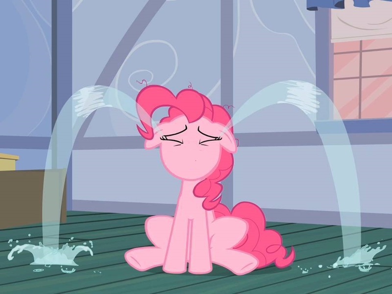 Size: 960x720 | Tagged: safe, derpibooru import, edit, edited screencap, screencap, pinkie pie, earth pony, baby cakes, magic duel, season 2, cropped, crying, female, g4, image, jpeg, no mouth, no nose, sad, solo