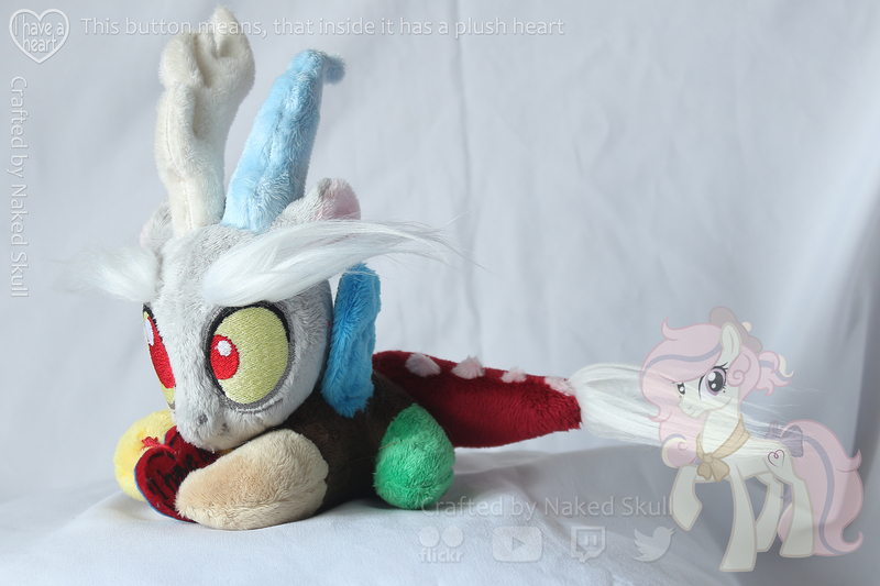 Size: 2250x1500 | Tagged: safe, artist:nakedskull, derpibooru import, discord, draconequus, image, irl, jpeg, photo, plushie