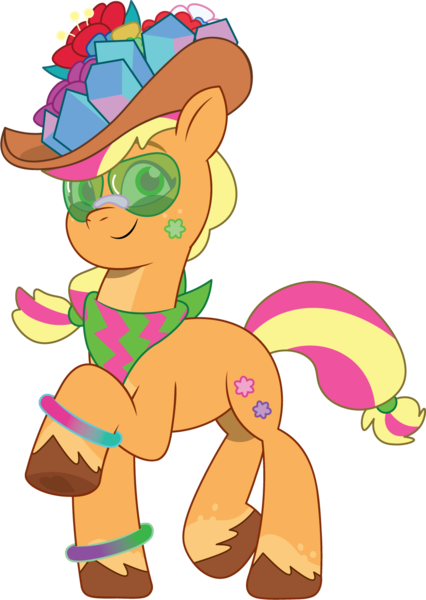 Size: 961x1352 | Tagged: safe, artist:prixy05, derpibooru import, applejack, earth pony, pony, g5, my little pony: tell your tale, bridlewoodstock, bridlewoodstock (tell your tale), female, g4, g4 to g5, generation leap, image, mare, png, simple background, solo, sunglasses, transparent background, vector