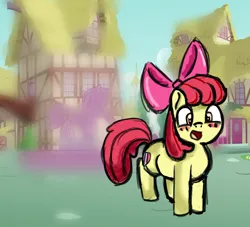 Size: 5500x5000 | Tagged: safe, artist:zestymf, derpibooru import, apple bloom, scootaloo, shining armor, sweetie belle, earth pony, pony, adorabloom, apple bloom's bow, applebetes, blurry background, blushing, bow, butt, cute, cutie mark, cutie mark crusaders, female, filly, foal, hair bow, image, looking at something, open mouth, paint tool sai, png, ponyville, shieldbutt, smiling