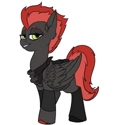 Size: 1970x2160 | Tagged: safe, artist:brainiac, derpibooru import, oc, oc:cinder blaze, unofficial characters only, pegasus, pony, female, image, mare, png, simple background, solo, transparent background