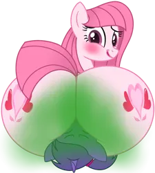 Size: 2106x2341 | Tagged: suggestive, artist:muhammad yunus, derpibooru import, oc, oc:annisa trihapsari, oc:violetta cuddles belle, unofficial characters only, earth pony, pony, unicorn, annibutt, base used, blushing, butt, earth pony oc, fart, fart fetish, female, fetish, huge butt, image, large butt, looking at you, looking back, looking back at you, mare, open mouth, plot, png, ponytail, simple background, solo, transparent background, vector