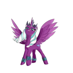 Size: 5000x5000 | Tagged: safe, artist:jww#, derpibooru import, alicorn, pony, g5, armor, crown, fake, faker than a three dollar bill, female, image, jewelry, mare, opaline arcana, png, regalia, spread wings, wings