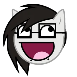 Size: 700x700 | Tagged: safe, artist:burnedmuffinz, derpibooru import, ponified, pony, awesome face, epic face, glasses, head only, image, lip piercing, male, piercing, png, skrillex, skrillpony, snake bites