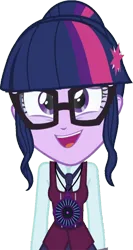 Size: 1344x2520 | Tagged: safe, derpibooru import, edit, edited screencap, editor:homersimpson1983, screencap, sci-twi, twilight sparkle, human, equestria girls, background removed, clothes, crystal prep academy uniform, female, g4, glasses, image, not a vector, png, school uniform, solo