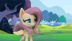 Size: 1920x1080 | Tagged: safe, derpibooru import, screencap, fluttershy, pegasus, pony, my little pony: pony life, my little pony: stop motion short, rainy day puddle play, cringing, cute, g4, image, png