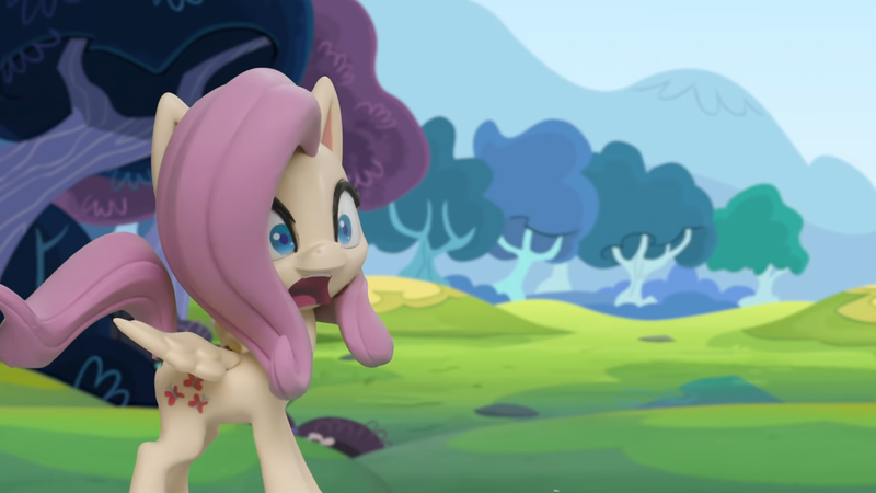 Size: 1920x1080 | Tagged: safe, derpibooru import, screencap, fluttershy, pegasus, pony, my little pony: pony life, my little pony: stop motion short, rainy day puddle play, cute, g4, image, png, shocked