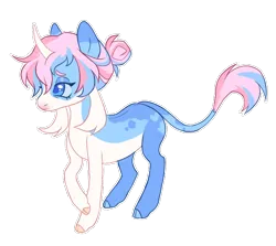 Size: 644x574 | Tagged: safe, artist:toshitoki, derpibooru import, oc, oc:fun dip, unofficial characters only, classical unicorn, pony, unicorn, cloven hooves, curved horn, female, high angle, horn, image, leonine tail, lidded eyes, mare, png, raised hoof, simple background, solo, tail, three quarter view, transparent background, unicorn oc, unshorn fetlocks